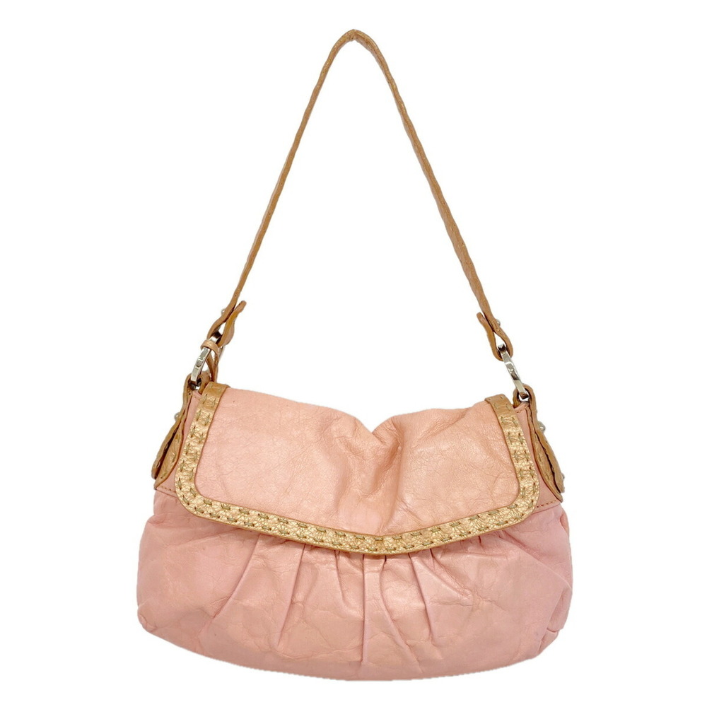Fendi Selleria Leather Handbag, Pink, Women's